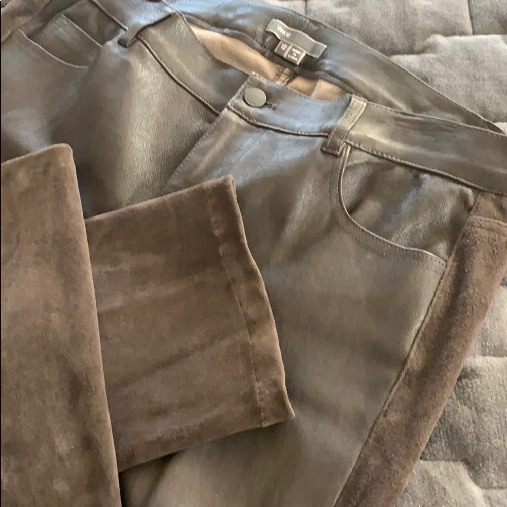 Vince Leather Pants Size 12 /Brown